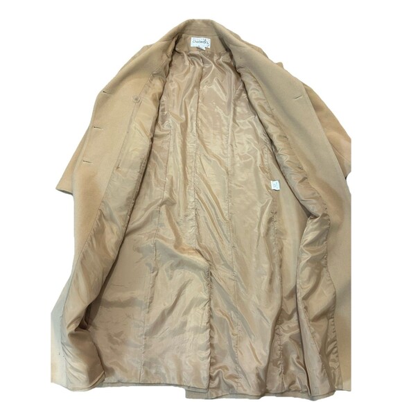 Vintage Chadwick’s 100% Wool Coat Sz 14 Double Breasted Tan Camel 48” Long - Picture 15 of 16